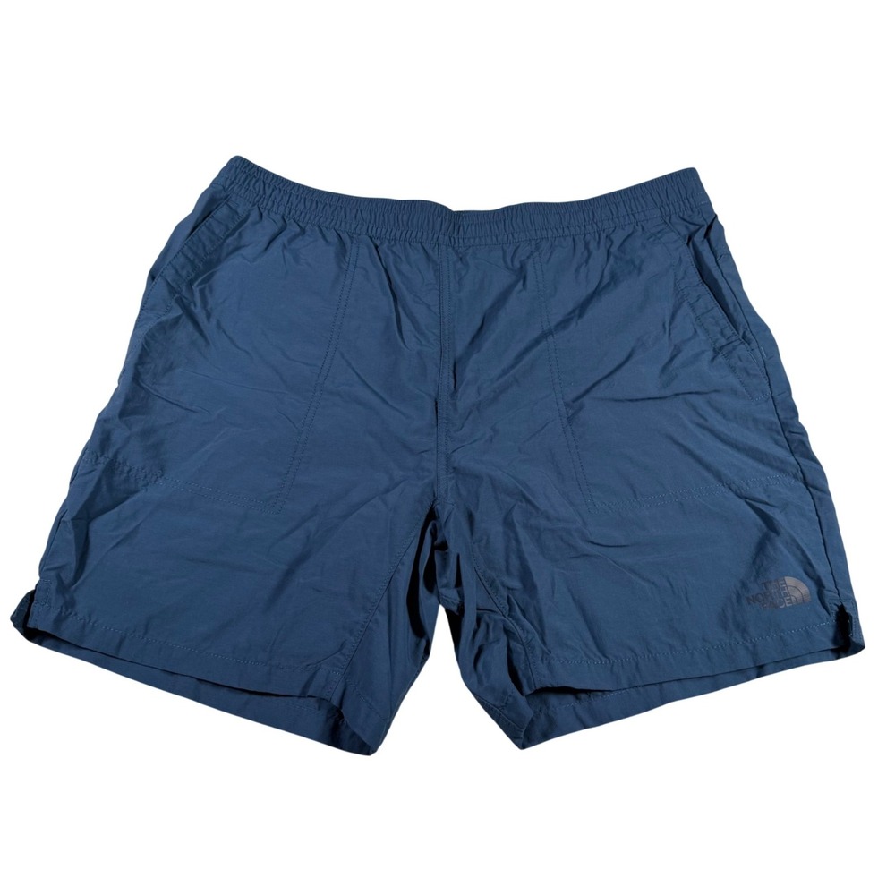 The North Face Shorts Mens L (Waist 36)‎ Blue Nylon Elastic Waist Hiking Outdoor